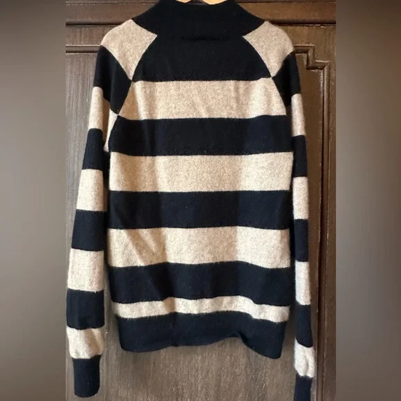Crewcuts Cashmere Black and Tan Striped Quarter Zip-Up Sweater - Picture 6 of 6